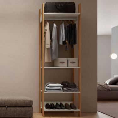 Imagem de Closet Tw402 4 Prateleiras 100% Mdf Off White/Freijó - Dalla Costa