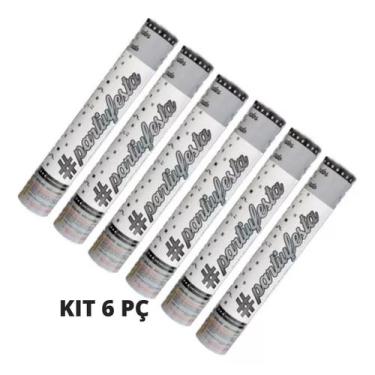 Imagem de Kit Com 06 Lança Confetes De Papel Metalizado Ou Coloridos - PartiuFes