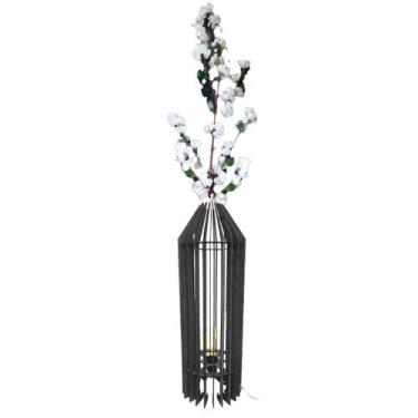 Imagem de Vaso de Chão Decorativo Grande MDF PENEDO - LENOBRE, Preto, Kit com 3 