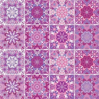 Imagem de Adesivo de Azulejo - Ladrilho Hidráulico - 20cm x 20cm - 16un - 337Azg