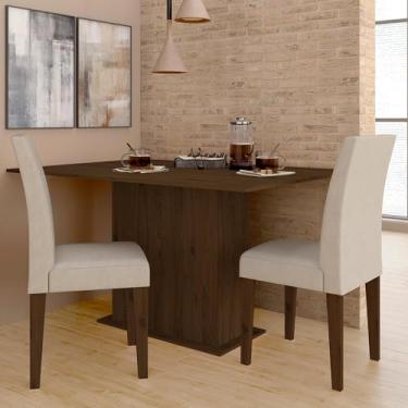 Imagem de Mesa De Jantar 2 Cadeiras Atenas Imbuia/suede Bege - M. Arapongas Imbuia/bege 03