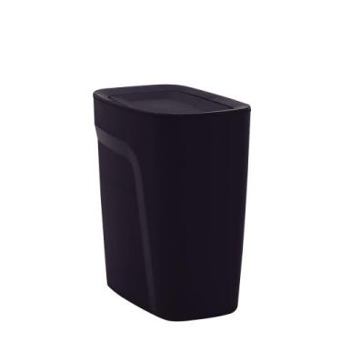Imagem de Lixeira Tramontina Compact em Polipropileno Preto com Tampa Basculante