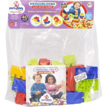 Imagem de Mercoblocks Blocos Didáticos Coloridos 40 Peças - Mercotoys Indústria 