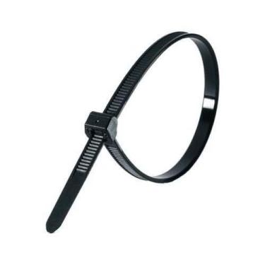 Imagem de Abraçadeira Em Nylon 400mm X 4,8mm Preta 100 Unidades - OMEGA, Preto