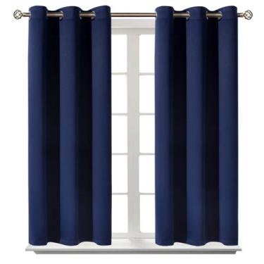 Imagem de Cortinas Blackout BGment com isolamento térmico azul marinho 38x54