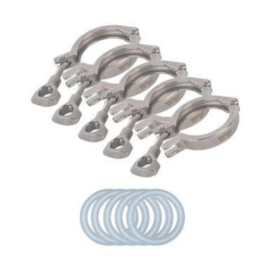 Imagem de Braçadeira sanitária Tri Clamp SENFUID 2 304 em aço inoxidável, pacote