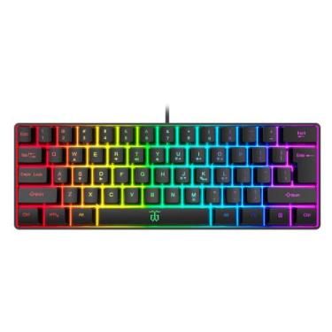 Imagem de Teclado para jogos Snpurdiri 60% com fio RGB retroiluminado à prova d'