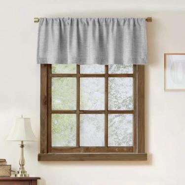 Imagem de Linho sintético Valance Oindec para janelas, cozinha, sala de estar