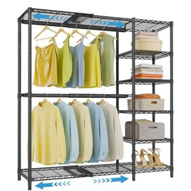 Imagem de VIPEK Armário expansível X2 ajustável de 3'7.6 cm a 4'20.3 cm, sistema de rack de armário aberto portátil, preto