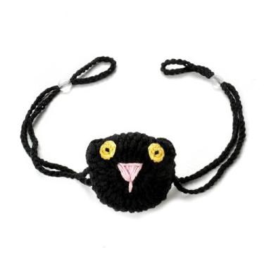 Imagem de Aquecedor de nariz feminino de malha, linda máscara de proteção de nariz de crochê com alças ajustáveis para manter o nariz frio quente (preto, tamanho único)