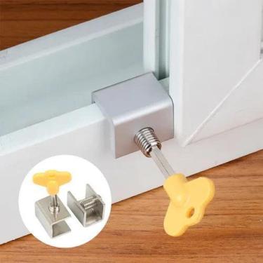Imagem de 2X Kit 2 Trava Com Chave Porta Janela Correr Segurança Infan