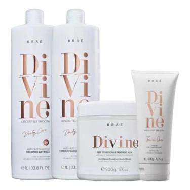 Imagem de Braé Divine Shampoo + Condicionador 1000ml + Máscara 500g + Leave 200g