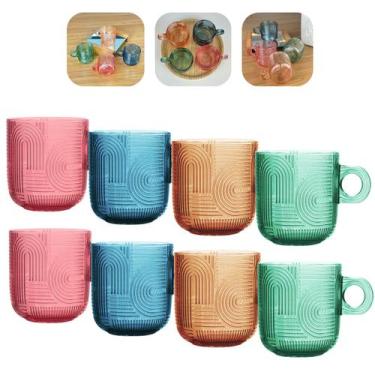 Imagem de Jogo 8 Xícaras Coloridas 100ml De Vidro com Alça Frankfurt Wolff