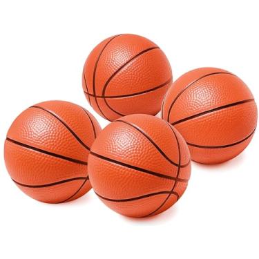 Imagem de YUEWEESER 4 peças de mini basquete de 10 cm, pequenas bolas de basquete, lembrancinhas de festa, presente de jogo de aniversário, serve para todas as cestas de basquete padrão para piscina interna e