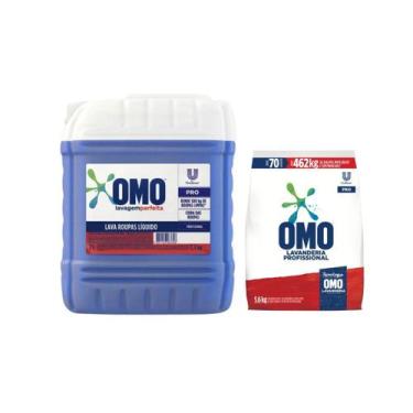 Imagem de Kit Lava Roupas Lavagem Profissional 7 Litros + Sabão em Pó 5,6kg OMO