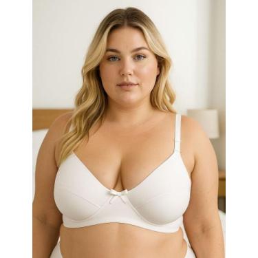 Imagem de Sutiã Plus Size sem Bojo Reforçado Sustentação de Cetinete Resistente-