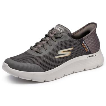 Imagem de Skechers Tênis masculino Go Walk Flex-Hands Up, Marrom, 8.5