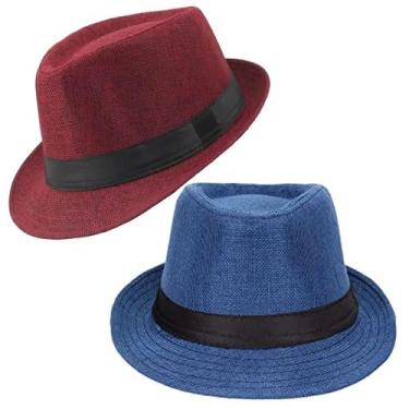 Imagem de 2 Chapéus Modelo Panamá Aba Curta Forrado Tecido - Empório do Rio