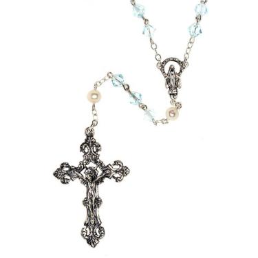 Imagem de Terço de oração católica de cristal austríaco – Inclui bolsa, guia "How to Pray the Rosary" e significado do mês de nascimento, quando aplicável, Cristal, Sem Pedra Preciosa