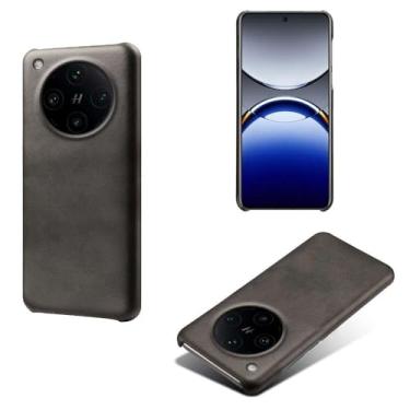 Imagem de Capa para OPPO Find X8 Pro 5G,Proteção contra quedas,Casca de volta de cor sólida simples,Design de couro de imitação de plástico-Black