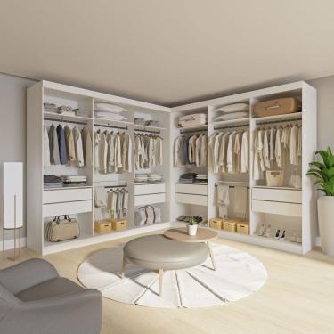 Imagem de Closet Casal Paris Duo Premium sem Portas 8 Gavetas Minastex