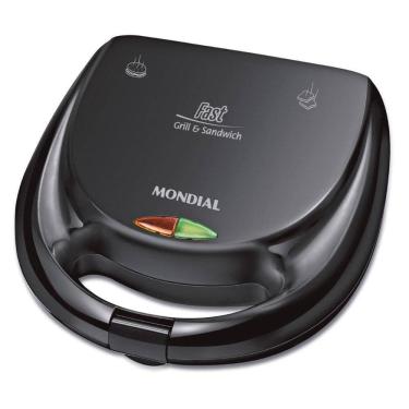 Imagem de Sanduicheira Fast Grill 2 Em 1 Revestimento Mondial 750W Preto 220V