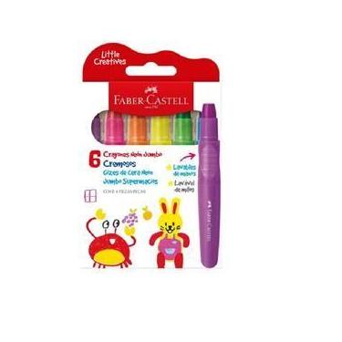 Imagem de Giz de Cera Supermacio Neon Little Creatives 6 Cores - 224007 - Faber-