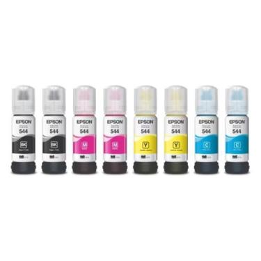 Imagem de Kit 8 refil tinta original compatível para t544 l3150 l3250 l3210 l311
