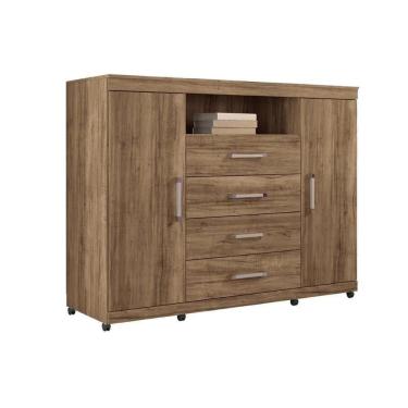 Imagem de Cômoda Solteiro Master 2 Portas +1 Nicho E 4 Gavetas Atacama - Santos Andirá