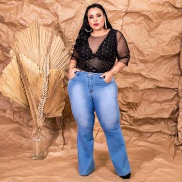 Imagem de Calça Flare-48 Ao 54-c/ Lycra-corte Levanta Bumbum- Feminino - Ousadia