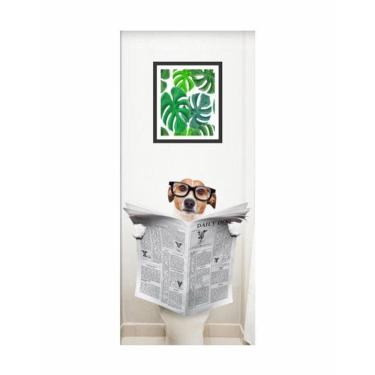 Imagem de Adesivo Envelopamento Decorativo De Porta Cachorro Banheiro