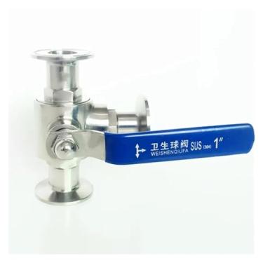 Imagem de WWECCQIJ Serve para tubo de 19 mm 3/10.2 cm OD x 3.8 cm Tri Clamp L-Port Ball Valve SUS 304 Stainless Beer Brewing Home Factory