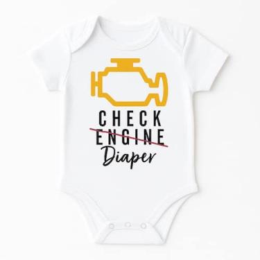Imagem de Body Bebê Personalizado Check Engine Diaper - Baby da Moda