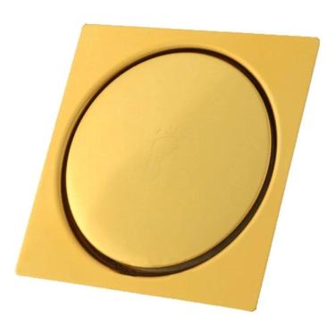 Imagem de 2X Ralo Click Inteligente Inox Dourado Para Piso 10X10 Cm