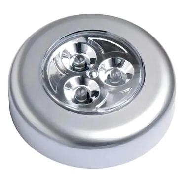 Imagem de Luminária De Toque Led Sem Fio 3 Leds Compacta Para Armário, Closet, Quarto E Escritório