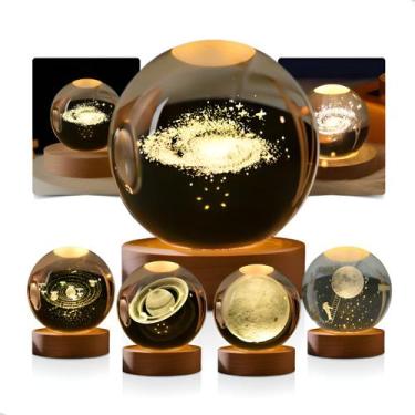 Imagem de Luminária De Mesa Bola De Cristal 3d Decoração Solar Galáxia - Oásis M