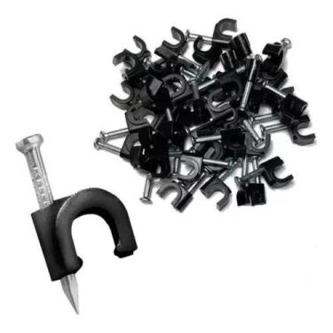 Imagem de Fixa Cabo RG59 7mm Grampo Fixa Fio 500un Preto - Storm
