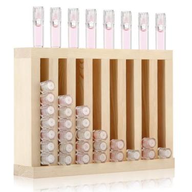 Imagem de Suporte de batons Wonderjune Wood, organizador de protetor labial de 8
