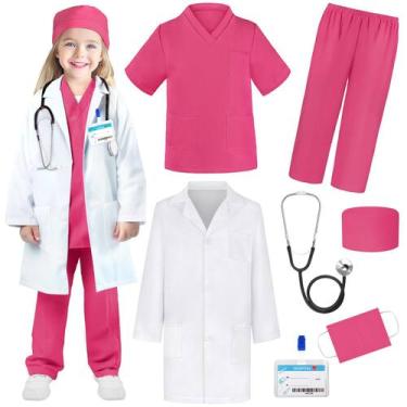Imagem de Esfoliante Doctor Costume YADIYA com estetoscópio para crianças e meni