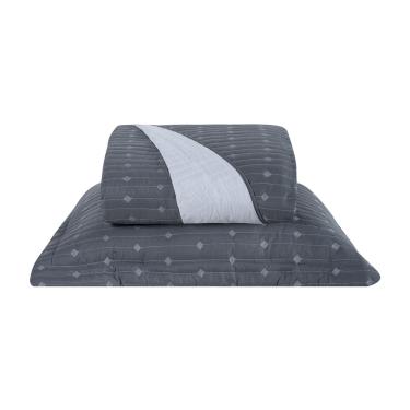 Imagem de Cobre Leito 2 Peças Solteiro Percal 200 Fios Decor 100% Poliéster - Grafite