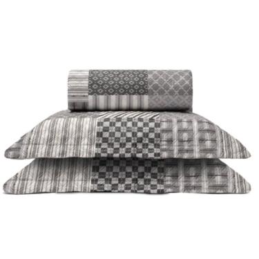 Imagem de Cobre Leito Buettner Queen Microfibra Renove Estampado Austria 3 Peças Cinza