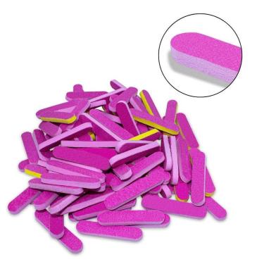 Imagem de Kit 50 Mini Lixas Unhas Manicure Gramatura 100 Descartável