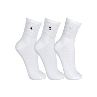 Imagem de Kit 3 Meias Cano Médio Lupo  - Branco - 03248 | Pau a Pique