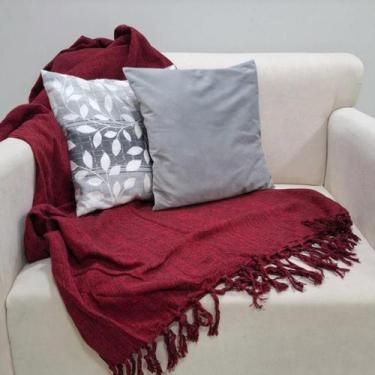 Imagem de Manta Para Sofá e Cama em Algodão 2,40x1,80 - Armarinho Silva, Vermelh