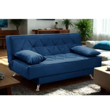 Imagem de sofá cama 1,80m Istambul Suede Azul Mirra Decor