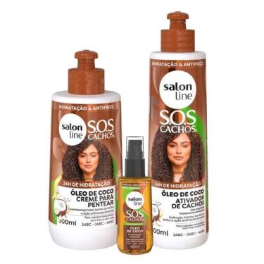 Imagem de Kit Óleo de Coco Ativador de Cachos 300ml, Creme de Pentear 300ml e Ól