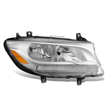Imagem de DNA MOTORING Conjunto de farol direito compatível com Mercedes Benz Sprinter 1500/2500/3500/4500 2019-2024, serve para modelos com faróis de halogênio de fábrica, cromados, HL-OEM-SPTR19-CH-R