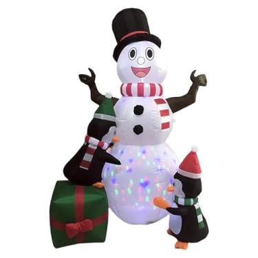 Imagem de Fenteer Pinguim boneco de neve inflável de Natal com enfeite de luz novidade decoração de Natal para férias inverno quintal pátio casa