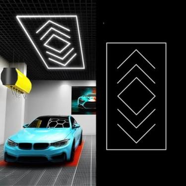 Imagem de Luz de colmeia LED GYM Barbearia Workstation Lâmpada emenda Hexagonal Impermeável Lavagem de Carro Luz de Loja (6500K220V 432W)