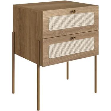 Imagem de Mesa De Cabeceira 02 Gavetas Com Telinha Industrial Indy A03 Hanover D